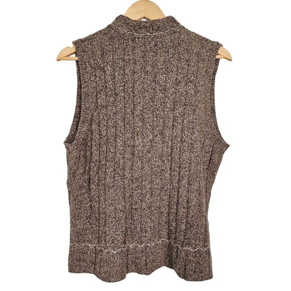 Woolrich Hickory Heather Vest Women's‎ M Brown Wool Blend Full Zip Ribbed - Picture 2 of 11